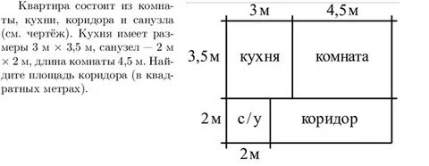 Найдите площадь кухни в квадратных метрах