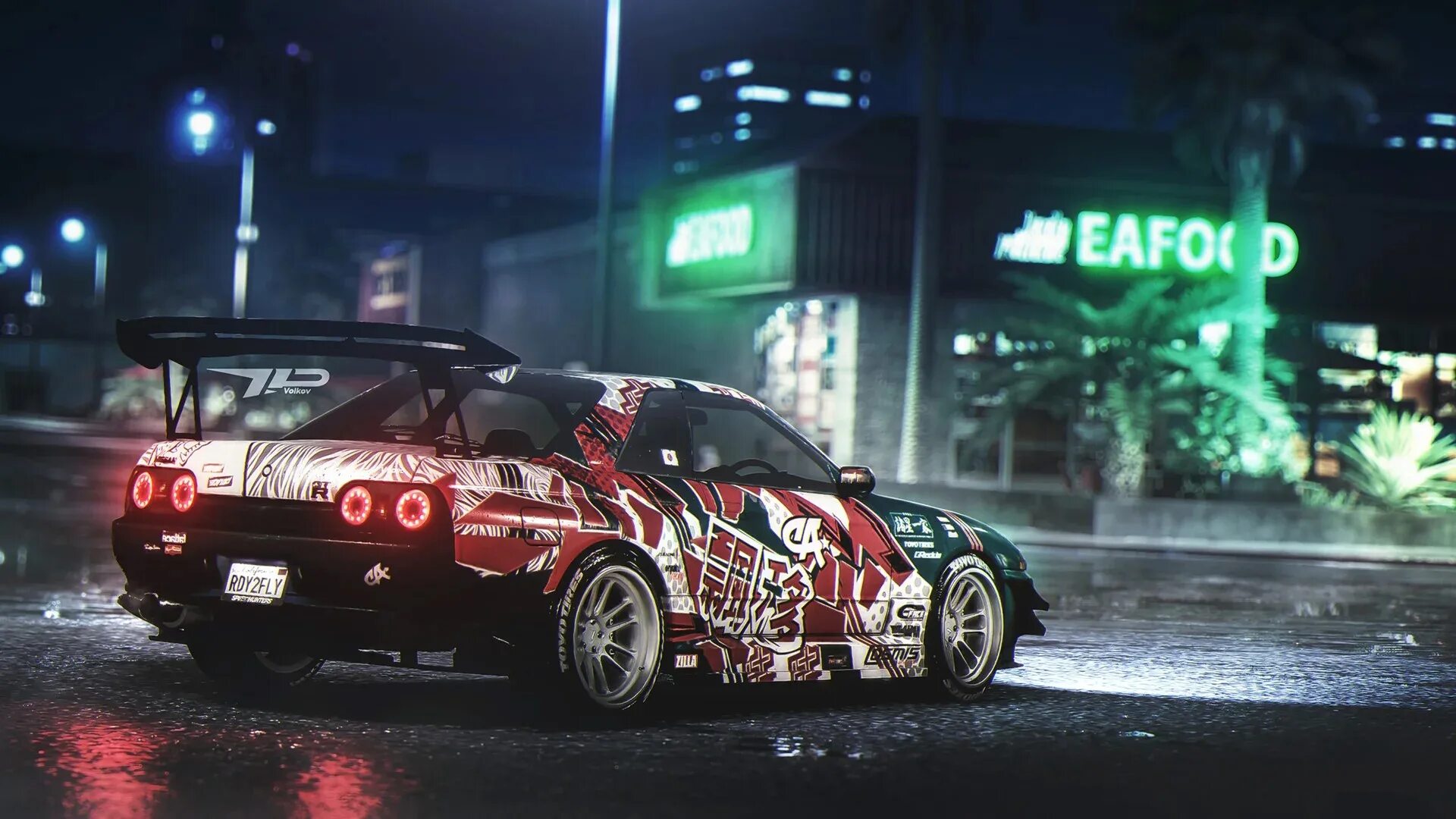 black Nissan car #Pink #Nissan #Drift #Car #Purple #Skyline #R34 #1080P #wallpap