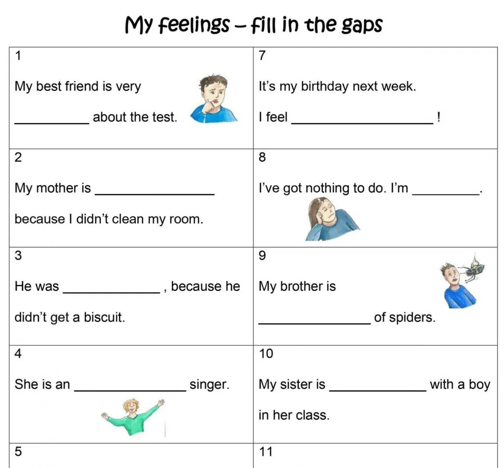 Английский упражнения feelings. Feelings Worksheets. Feelings Worksheets for Kids. Describing feelings Worksheets. Talking about feelings