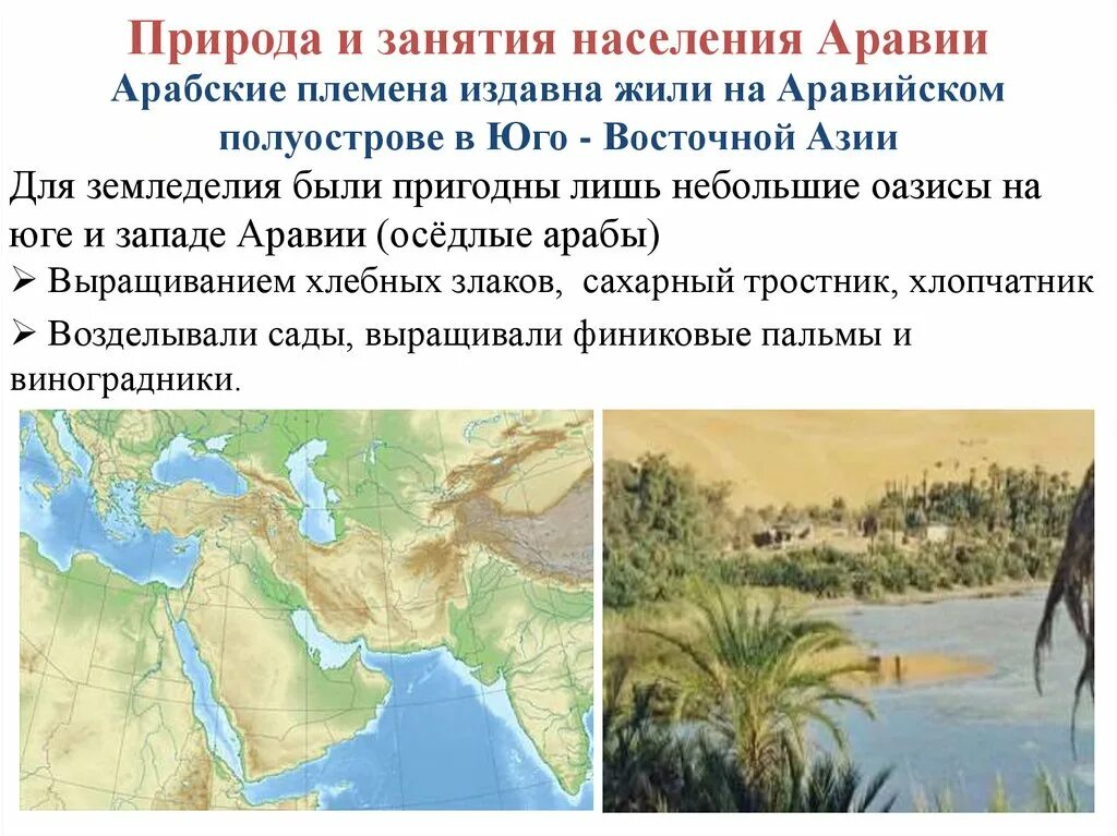 Арабы издавна жили на обширном аравийском полуострове