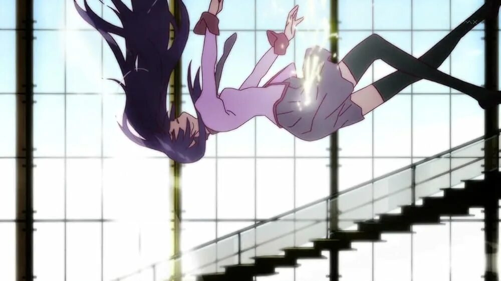 Monogatari raw. Monogatari этти hitagi. истории монстров хитаги падает.