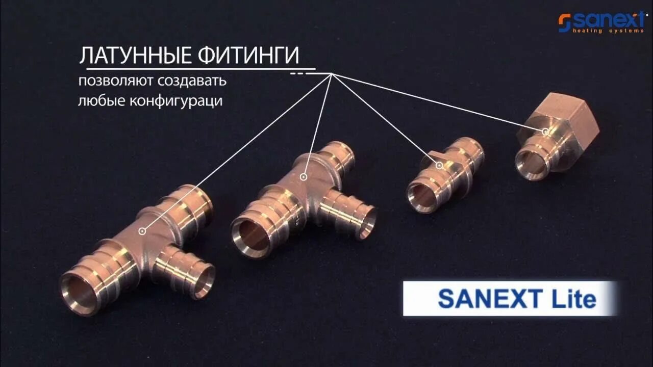 Sanext lite. Санекст фитинги для сшитого полиэтилена. фитинги sanext клапан. коллектор санекст для отопления.