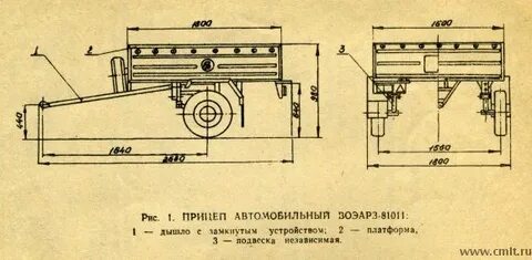 Техническая характеристика прицепа
