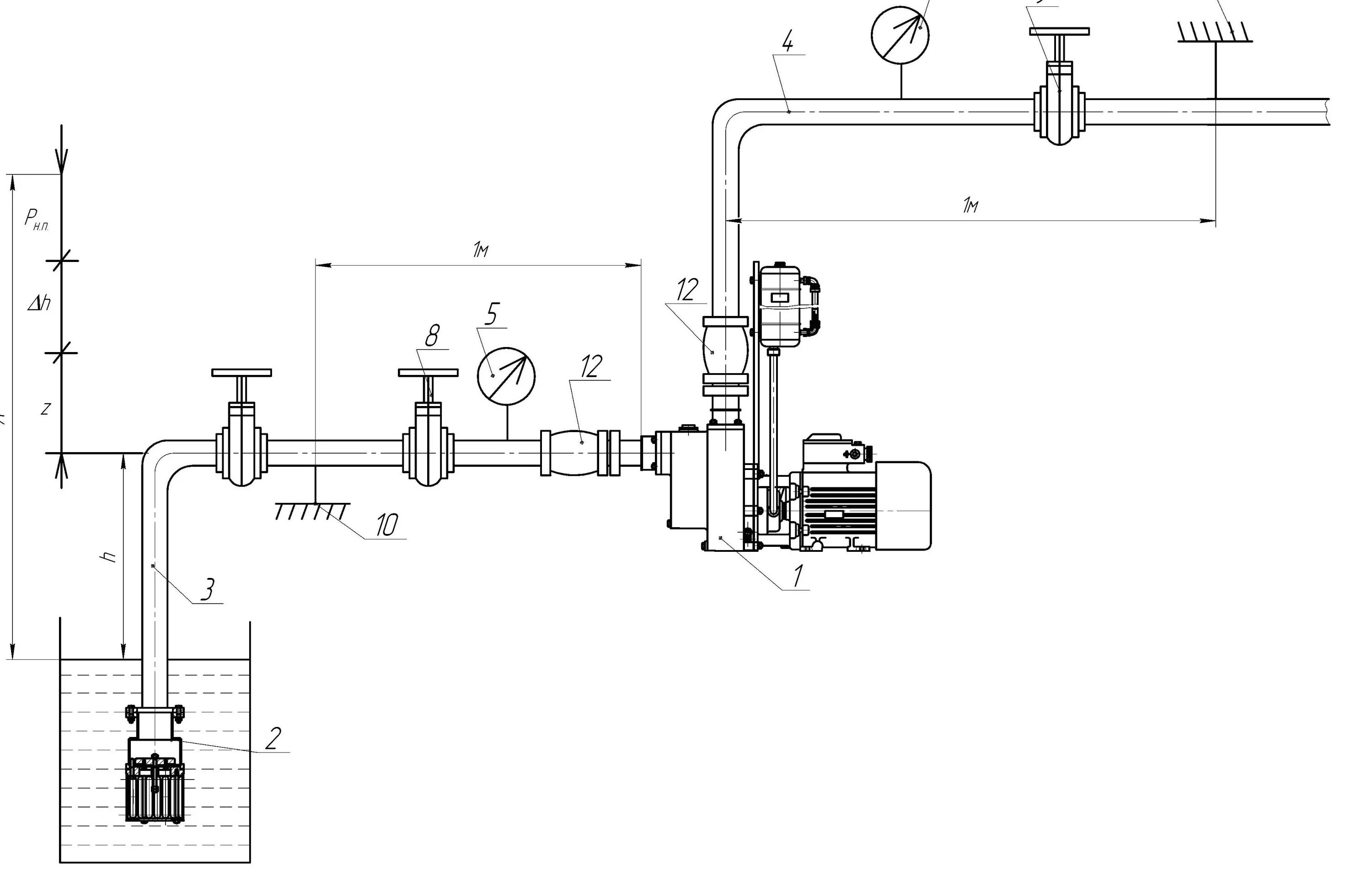 Обратный после насоса. Схема подключения всасывающего трубопровода. Напорный трубопровод насоса схема. Схема подключения всасывающего насоса. Нагнетательный трубопровод схема.