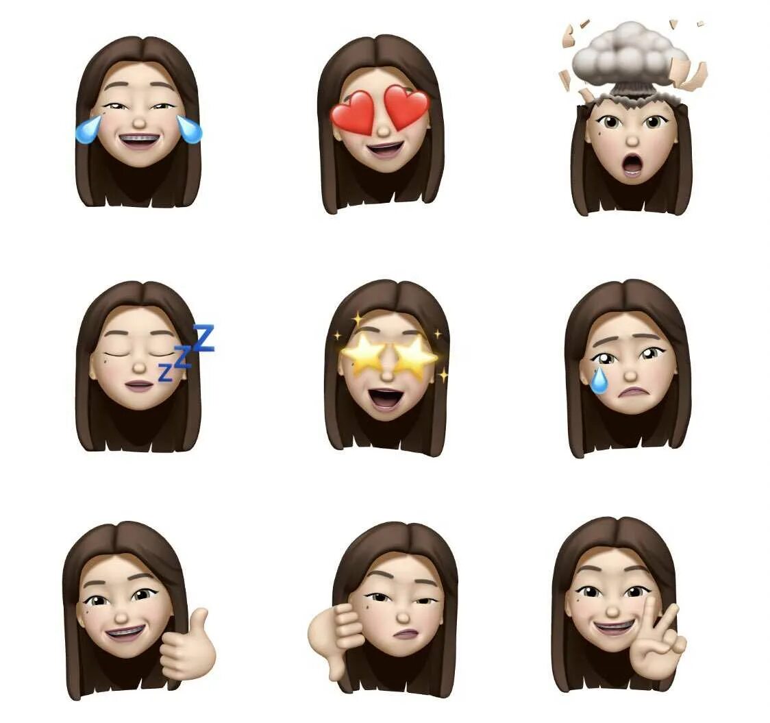 Стикеры Memoji iphone. Мультяшное лицо. Стикер "эмоции". Эмодзи работать