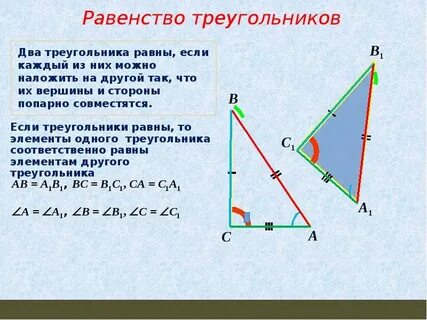 Признаки равенства треугольников какие треугольники равны