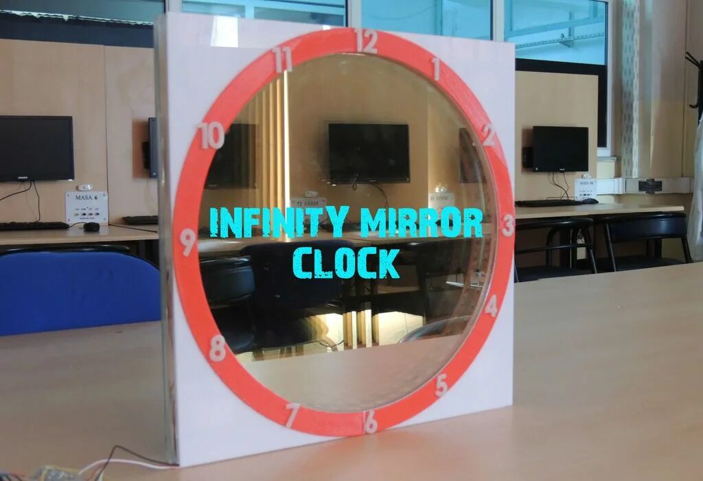 Часы и зеркало слушать. Infinity Mirror. Infinity Mirror Arduino. Зеркало с часами. Часы Mirror by Efe Ayna.