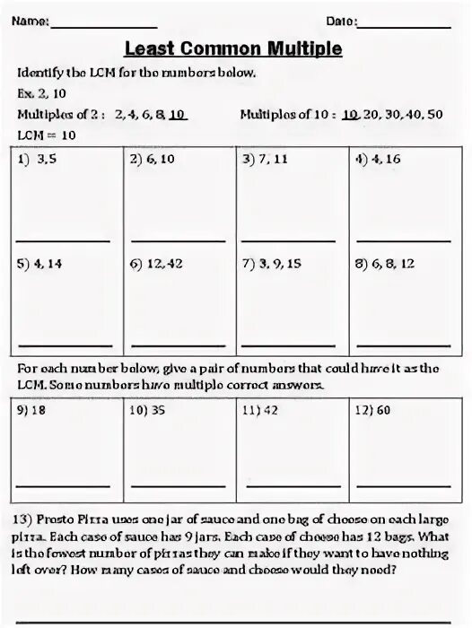 Least common перевод. Lcm worksheets. lowest common multiple worksheet. highest common factor worksheet. common factor worksheets for 4 grade.