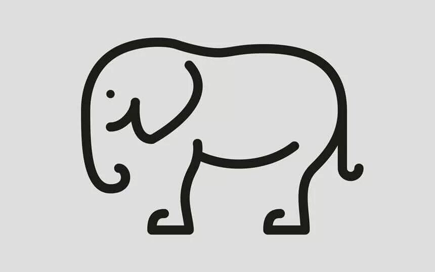 Пиктограмма животные. Слоник одной линией. Слон стилизация. Стилизованный слон.