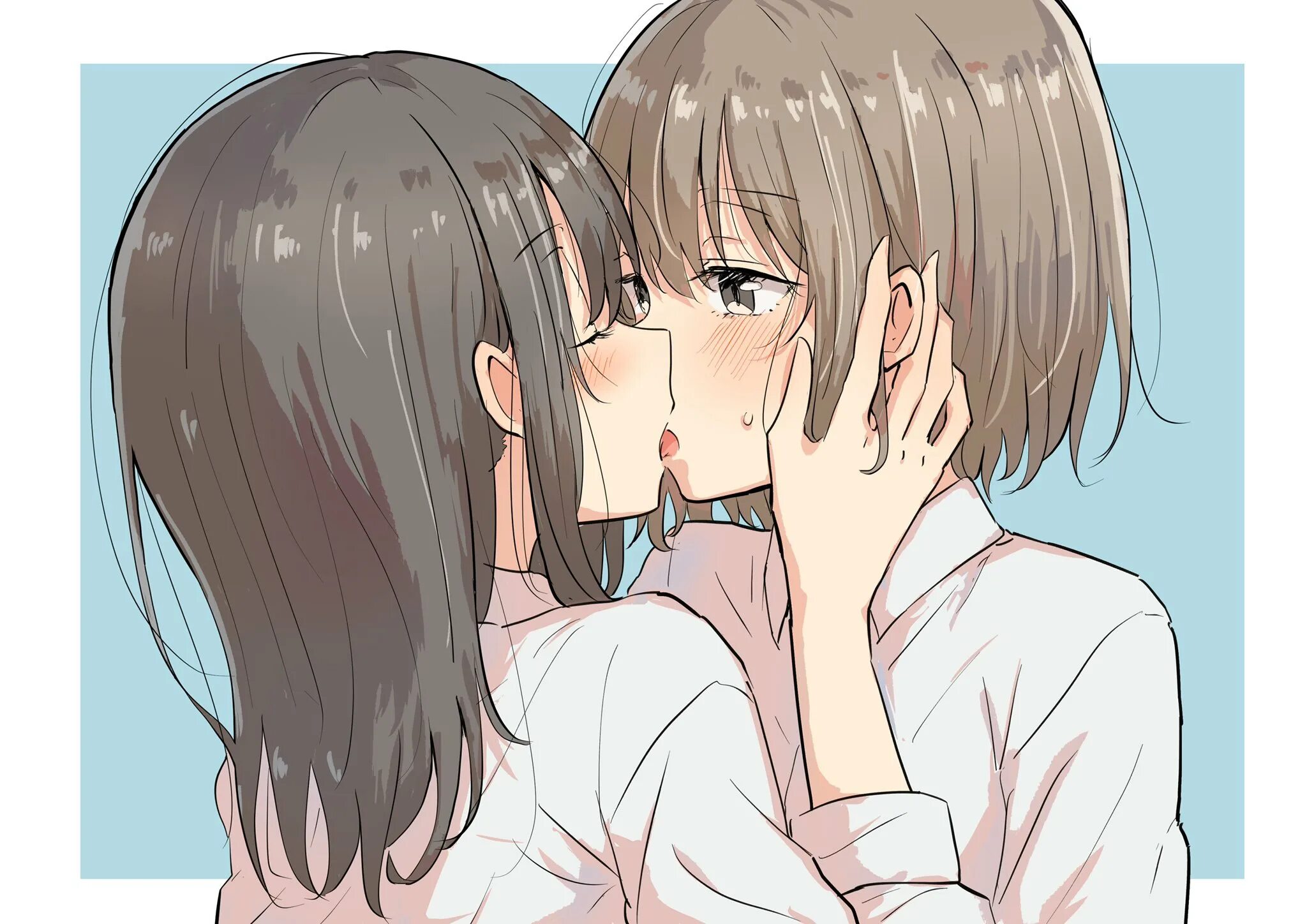 Покажи свой бюст юри. Карин юри 16+. юри арт 2000. аниме юри 2025 фото. hitori and kita yuri art.