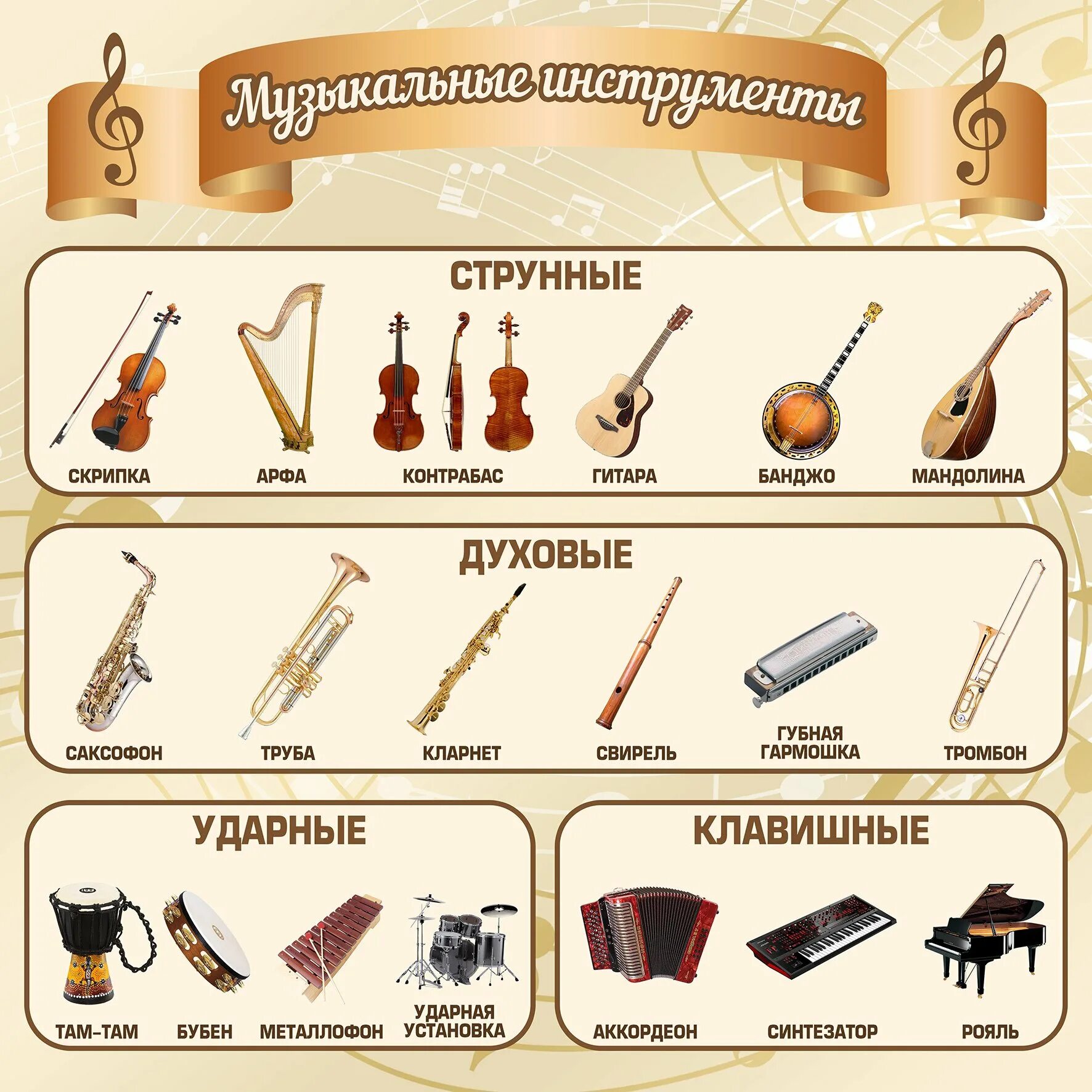 Виды инструментов и примеры