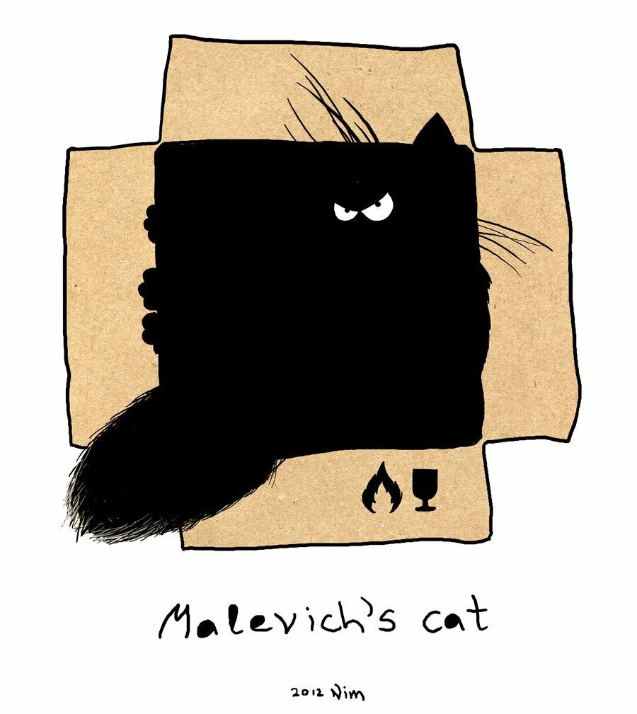 Кот квадратный какая. Квадратный котик. Кот Малевича. Черный квадрат карикатура. Квадрат Малевича карикатура.