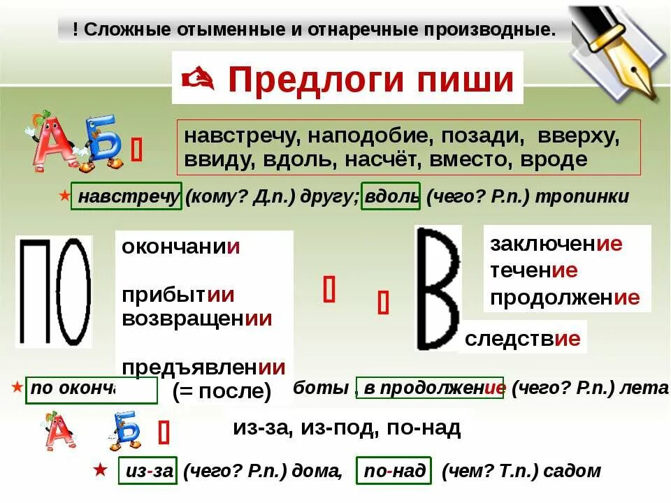 Орфографический ии. Производные предлоги правописание. Правописание производных предлогов. Отыменные производные предлоги. Написание сложных предлогов.