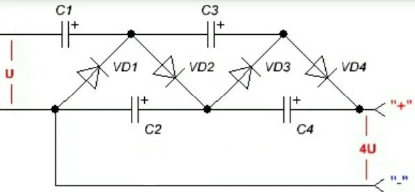 Двухполупериодный выпрямитель умножитель напряжения схема. Умножитель напряжения схема 12 вольт постоянного тока. Умножитель напряжения схема удвоитель.