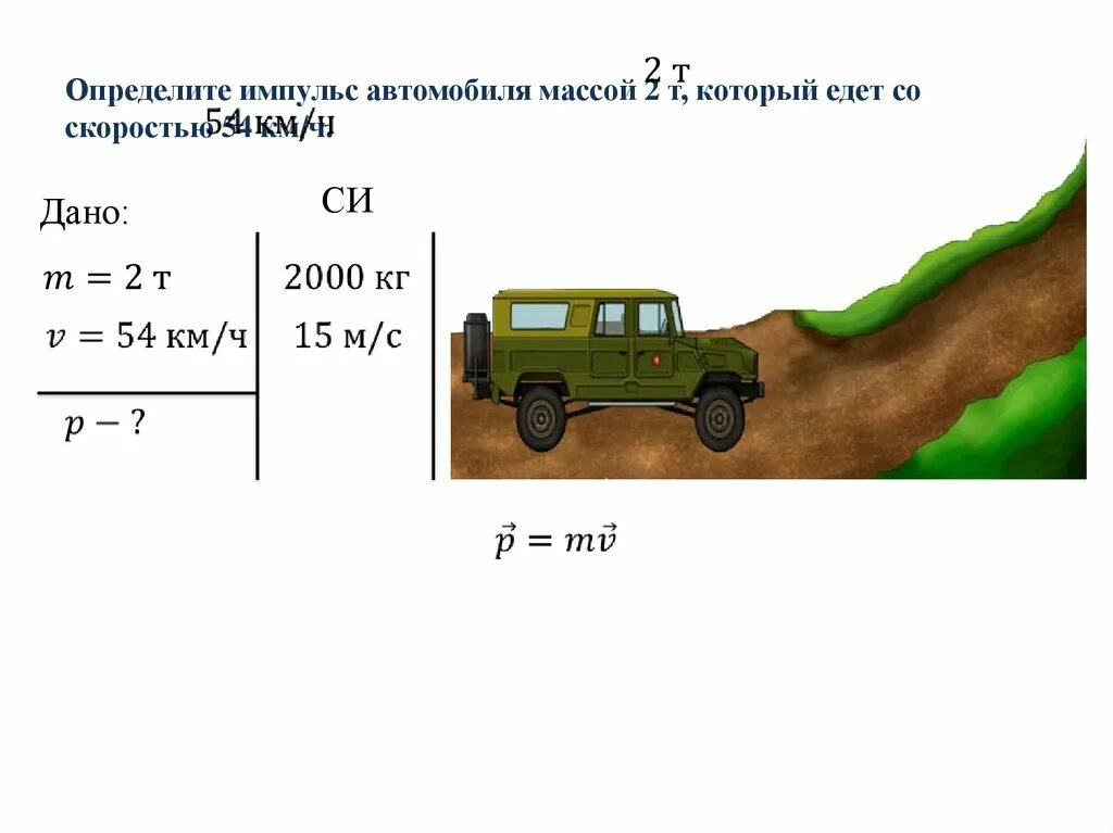 Автобус массой 6 т движется. Определите Импульс автомобиля массой 2 т. Импульс автомобиля. Импульс Импульс автомобиля. Определить массу автомобиля.