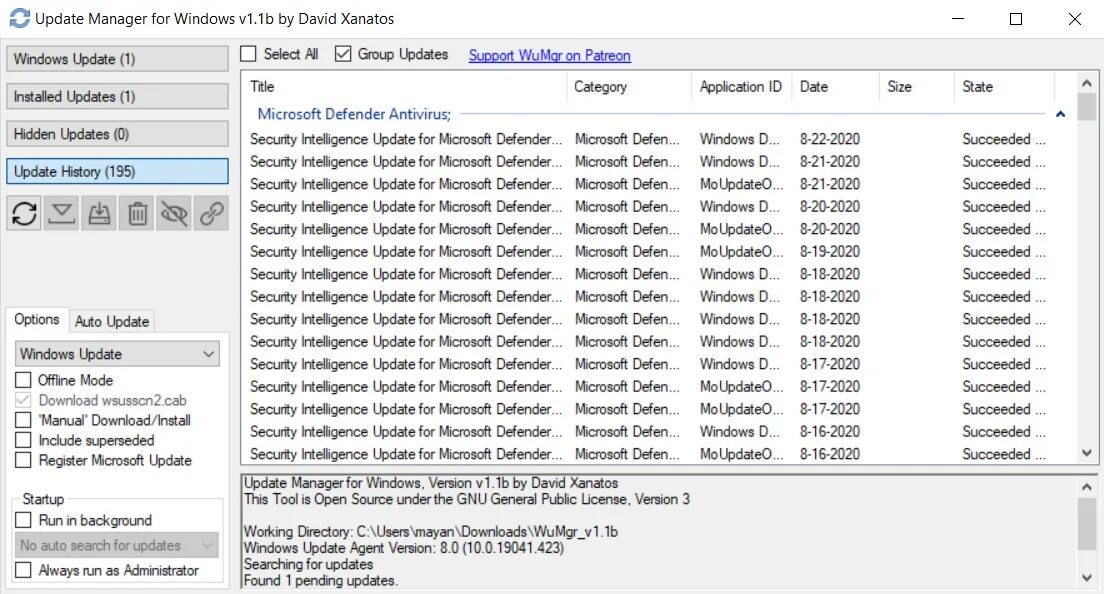 Def update. Wumgr. update manager for windows русская версия. windows defender definition updates. windows automatic updates manager.