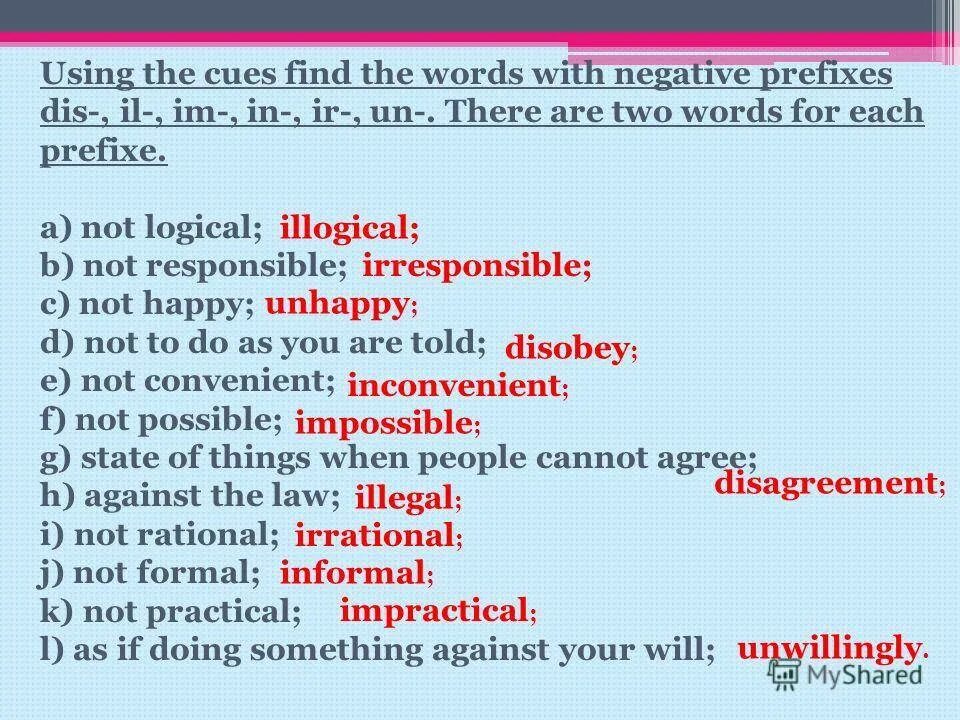 Prefixes im in il. Приставки un dis in im ir. Префиксы в английском языке упражнения. Negative prefixes un, dis, in, im, ir. Отрицательные приставки в английском языке упражнения.