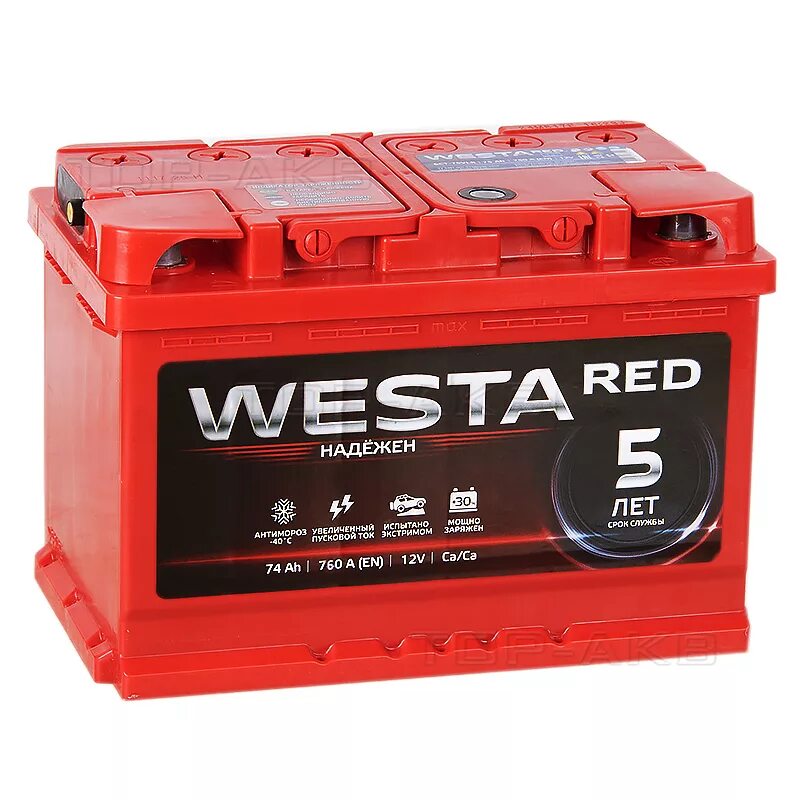 Аккумулятор vesta. Аккумуляторная батарея Westa Red 6ст60.