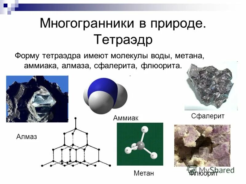 Метан имеет форму. Многогранникимв природе. Многогранники в природе. Тетраэдр в природе. Правильные многогранники в природе.