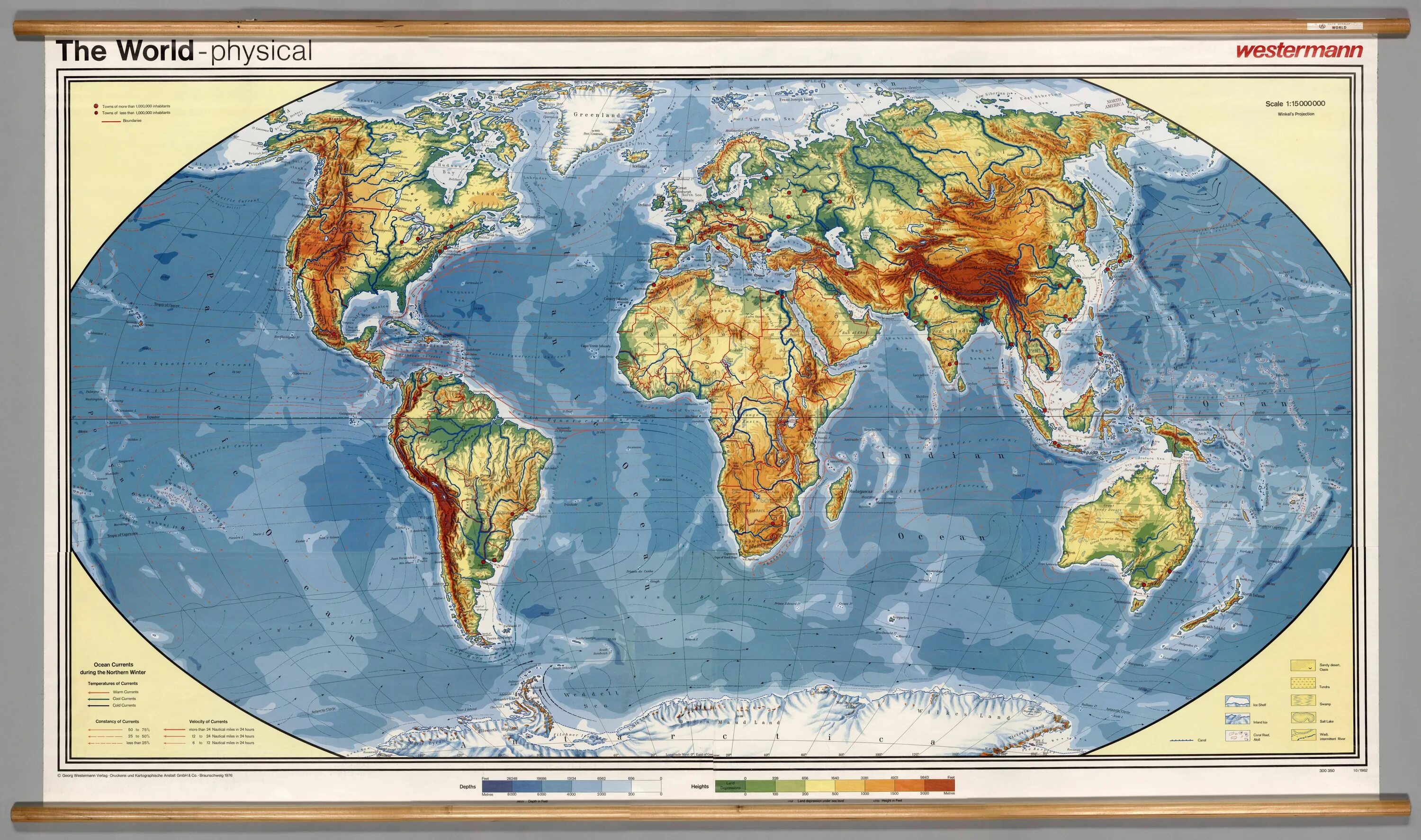 Physical world. Physical Map of the World. Карта большая 1.