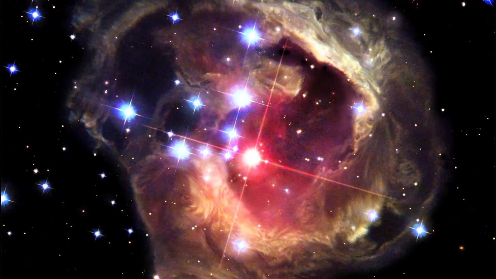 Эхо звезд. V838 единорога. Звезда v838 mon. Созвездие Единорог v838. V838 Monocerotis звезда.