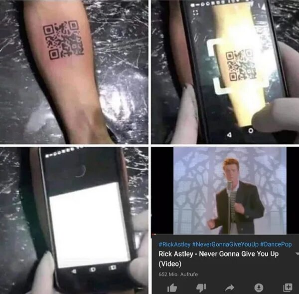 QR код рикролл. Тату в виде QR кода. QR код на Rick Roll. QR коды Spotify. Код на рикролл