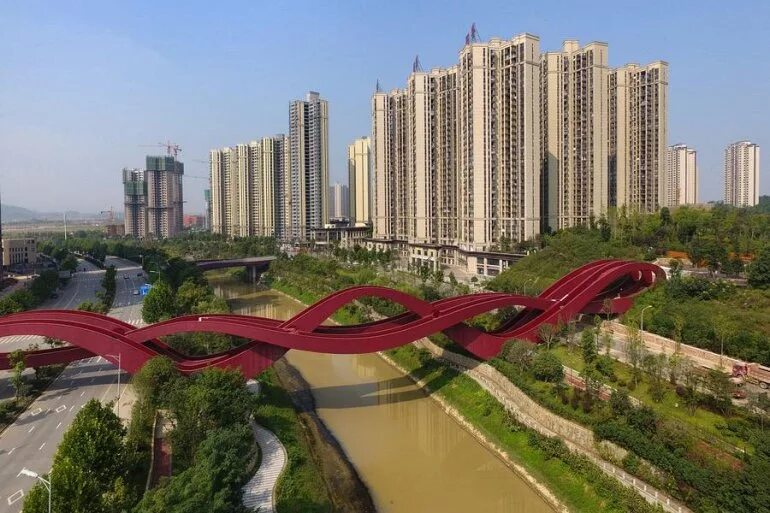 Lucky bridge. Мост lucky knot, чанша, китай.. пешеходный мост changsha lucky knot. чанша город в китае. драконий мост в китае.