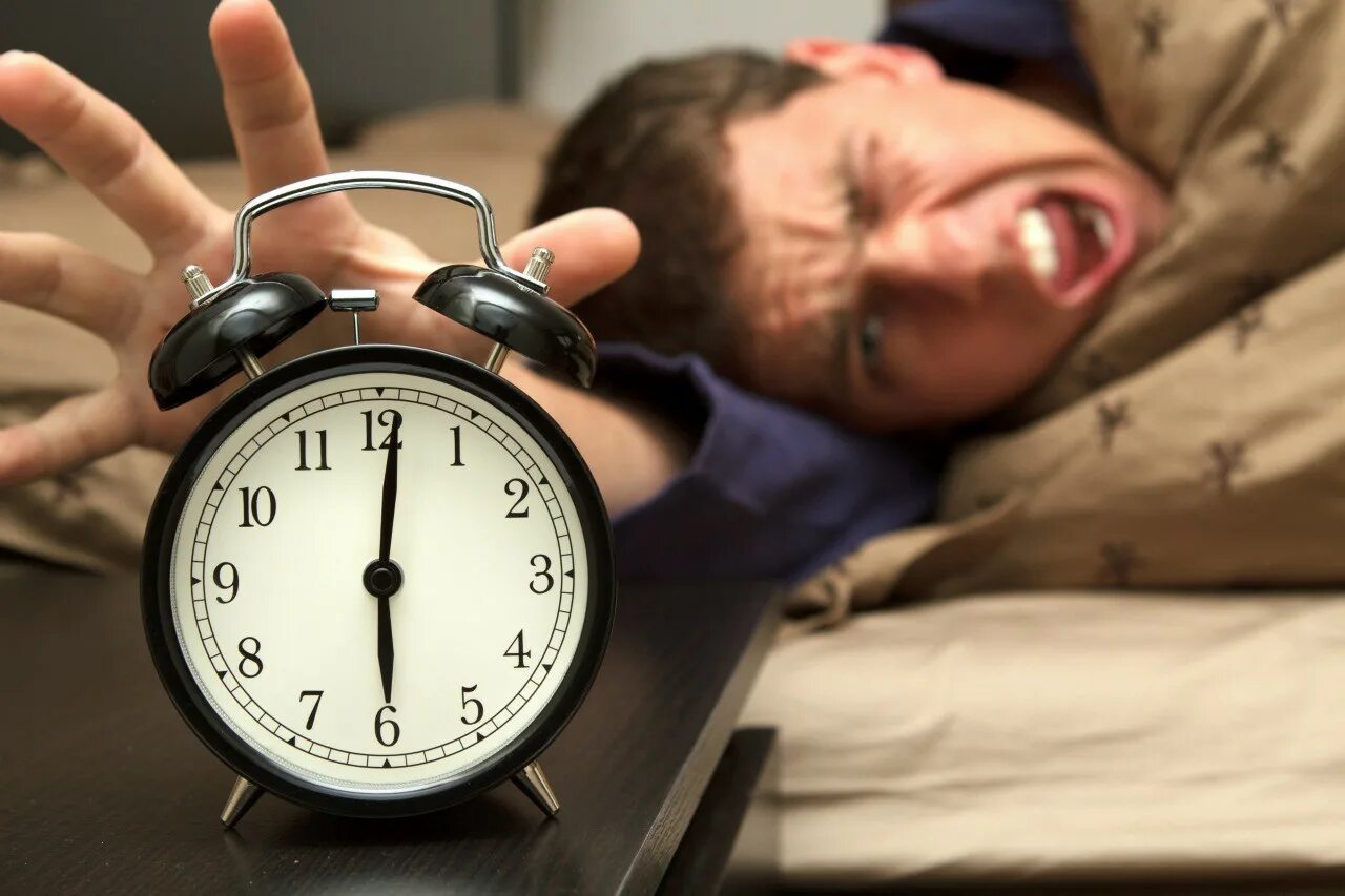 I get up my alarm clock
