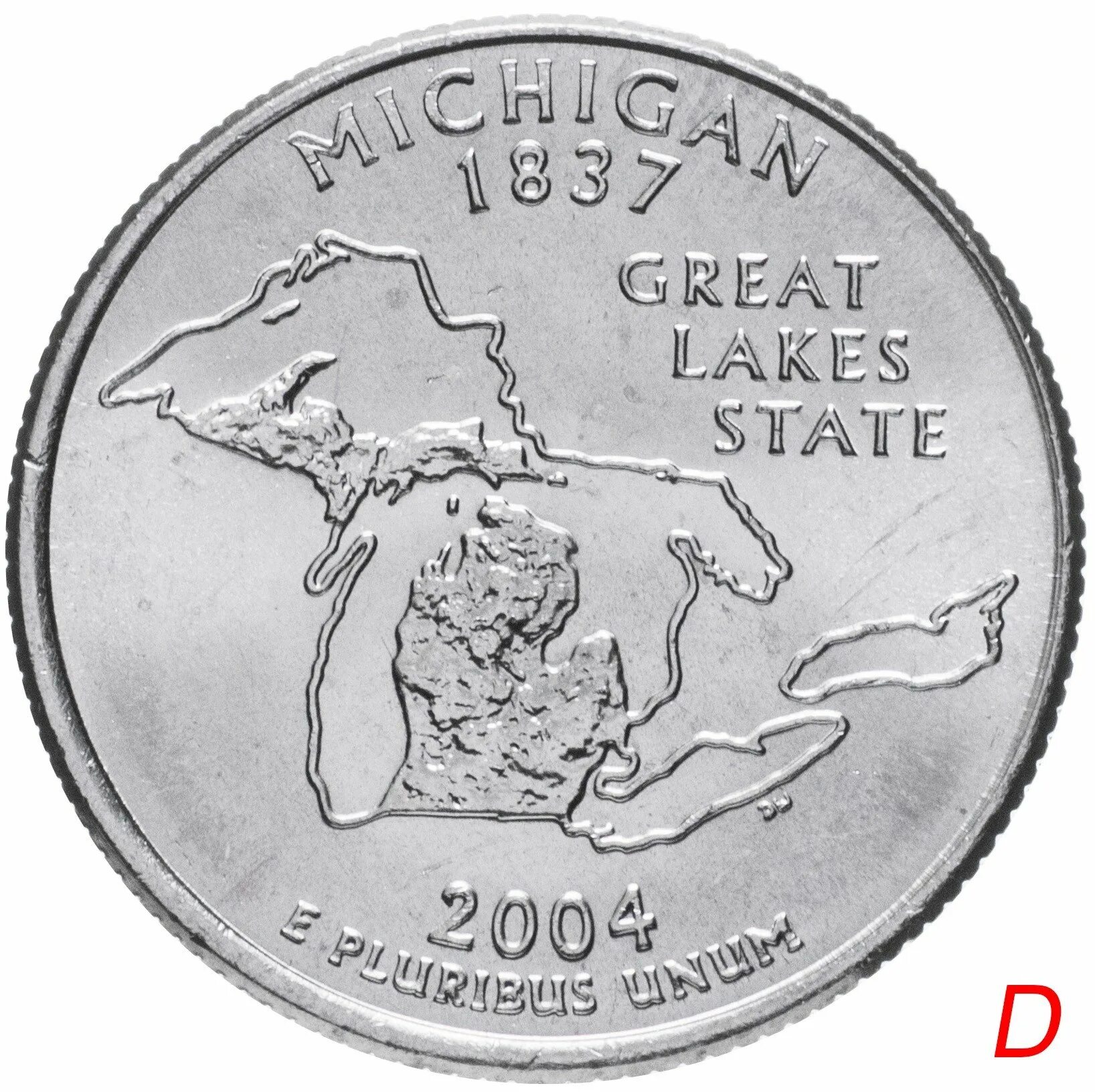 Монеты штатов сша. Монета квотер сша. американские монеты quarter dollar. 25 центов 2004 d штат мичиган. 25 центов мичиган.