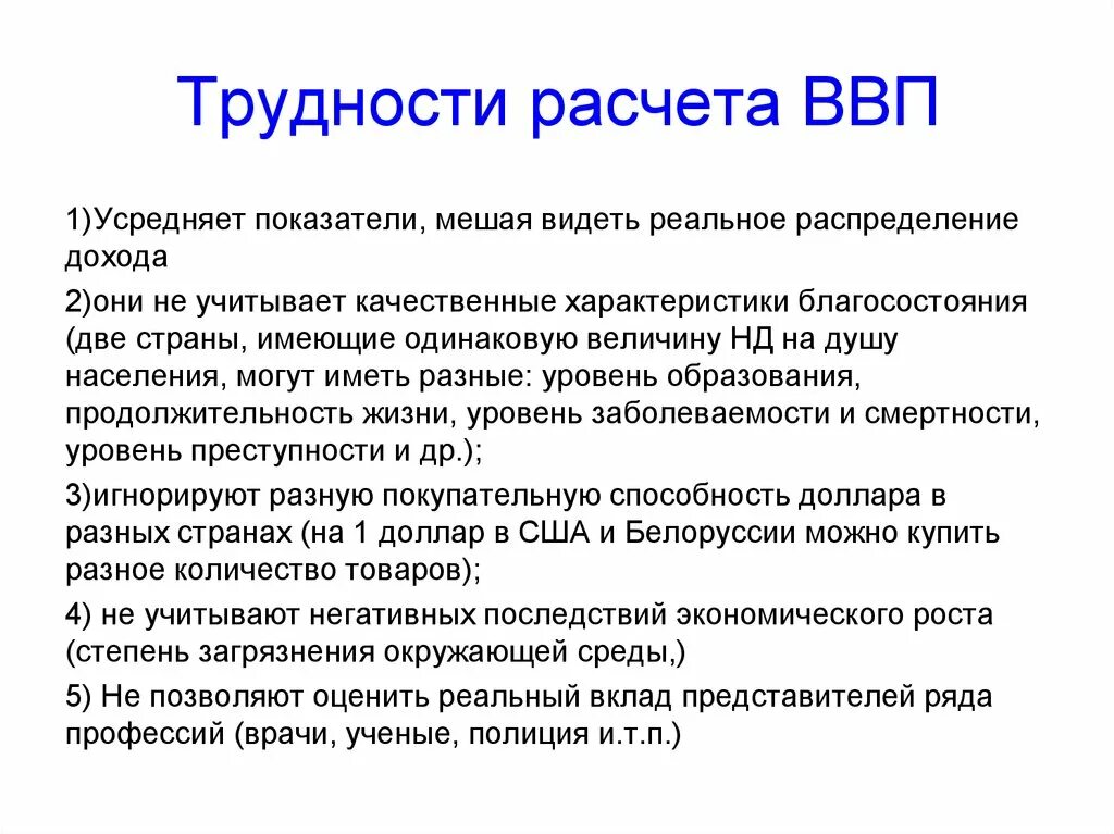 Проблема ввп