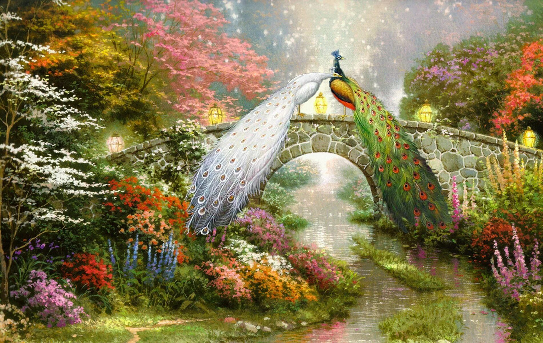 Красивая открытка рай. Эдемский сказочный сад. Равель Волшебный сад. Райские кущи садов картина.