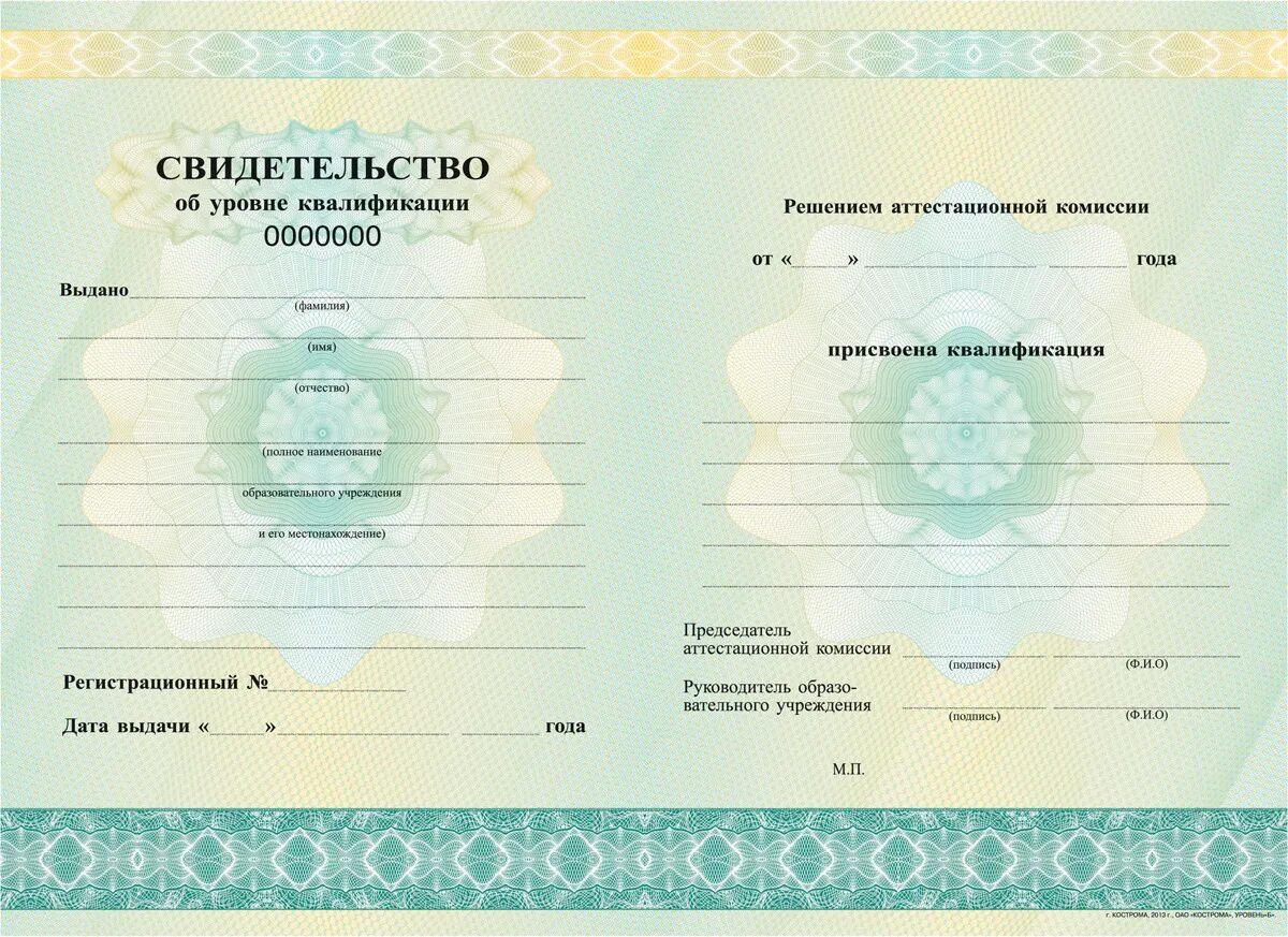 Документ о пройденном обучении