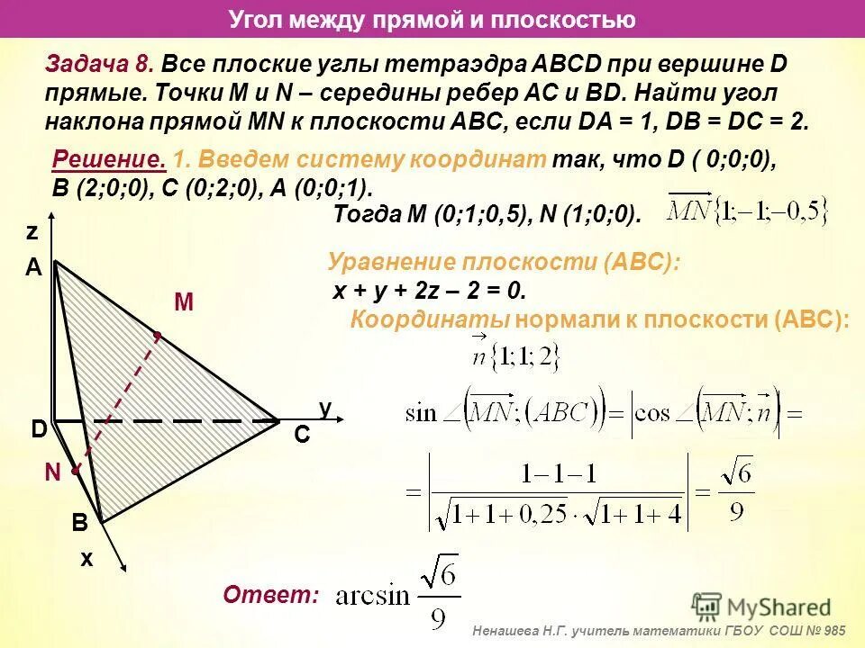 Докажите что четыре вершины. Найдите угол между прямой и плоскостью. Угол между прямой и плоскостью. Уравнение прямой на плоскости. Угол между прямой и прямой координатный метод.