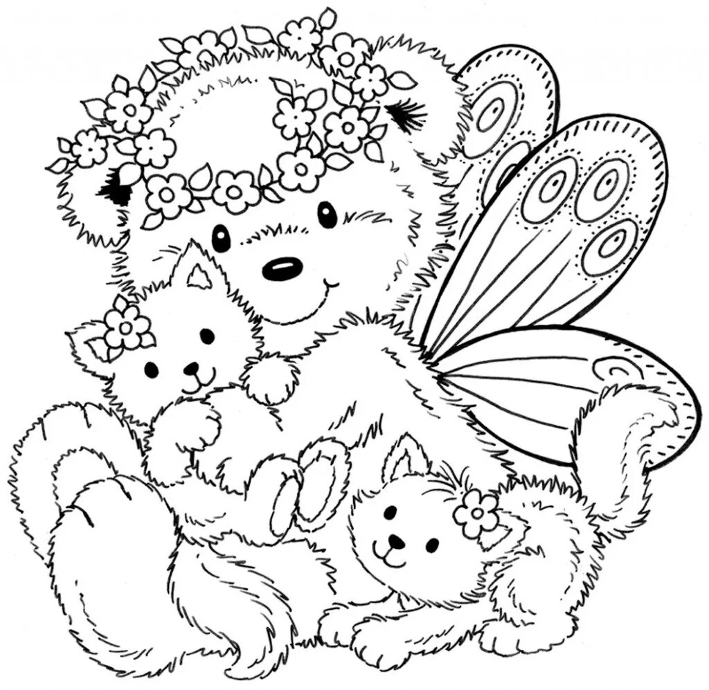 Раскраска животные для детей 10 лет распечатать Vector illustration with cute animals cartoon set coloring book Cute animals
