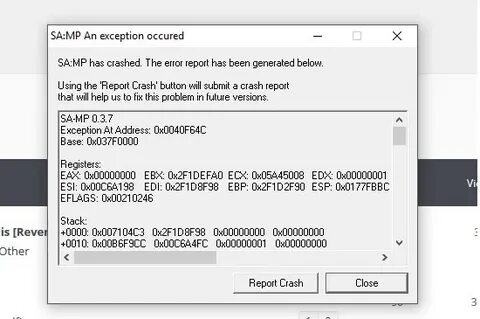 Exception at address 0x0040fb80