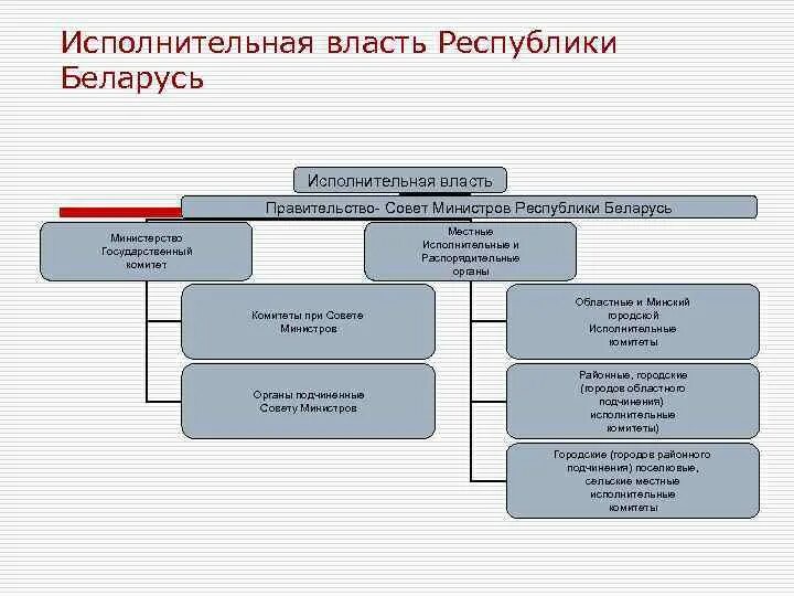 Исполнительная ветвь власти представлена