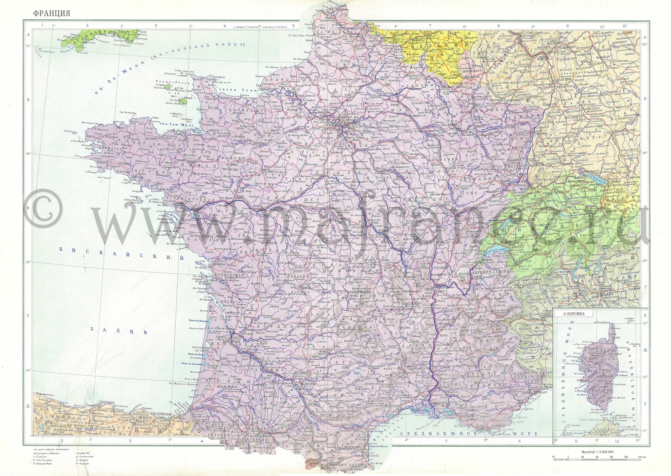 Какое море омывает францию. Географическая карта Франции. Северная Франция карта. Карта Франции географическая крупная. Карта Франции в крупном масштабе.