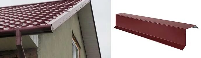 Карнизная планка для кровли из профнастила. Торцевая планка для металлочерепицы. Планка капельник металлочерепица. Монтаж торцевой планки. Ветровая планка кровли фронтонная.