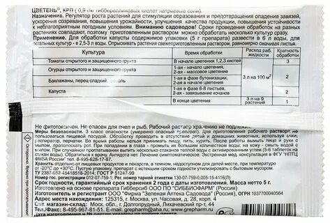 Цветень инструкция по применению