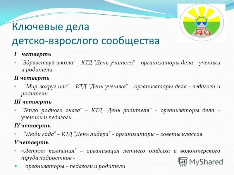 Детско взрослое сообщество в школе