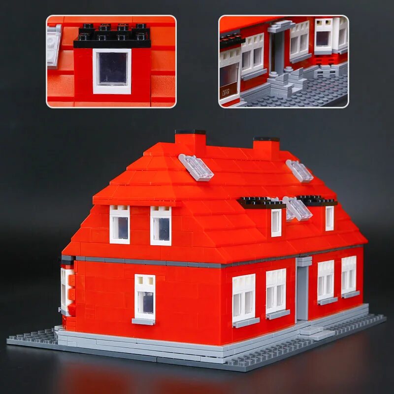 Покажи красный конструктор. Lepin 17006. Красный конструктор дом. Домик красный из конструктора.