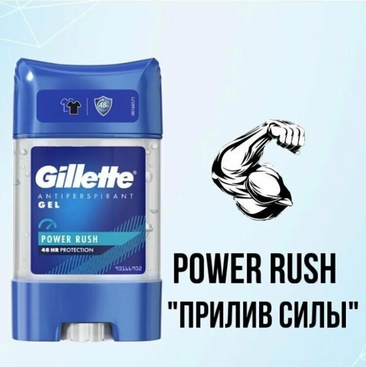 Rush power. Gillet.ДЕЗ-А/пер.Power Rush гелевый 70мл.