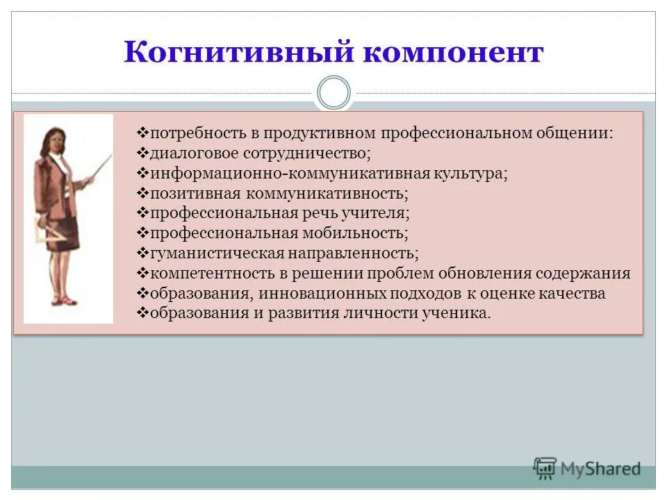 характеристика когнитивного компонента