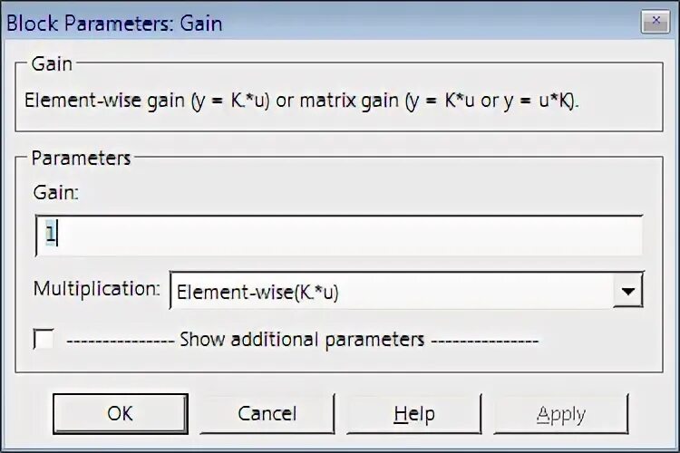 Additional parameters. Additional parameters