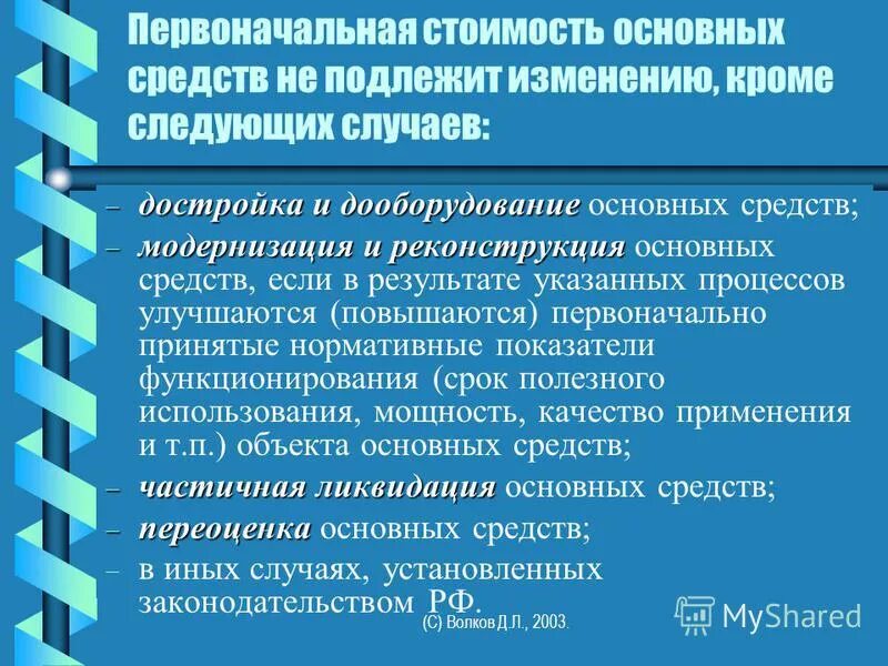 Случаи изменения стоимости основных средств. Изменение первоначальной стоимости объектов основных средств. Случаи изменения стоимости основных средств. Случаи изменения стоимости основных средств. Случаи изменения стоимости основных средств.