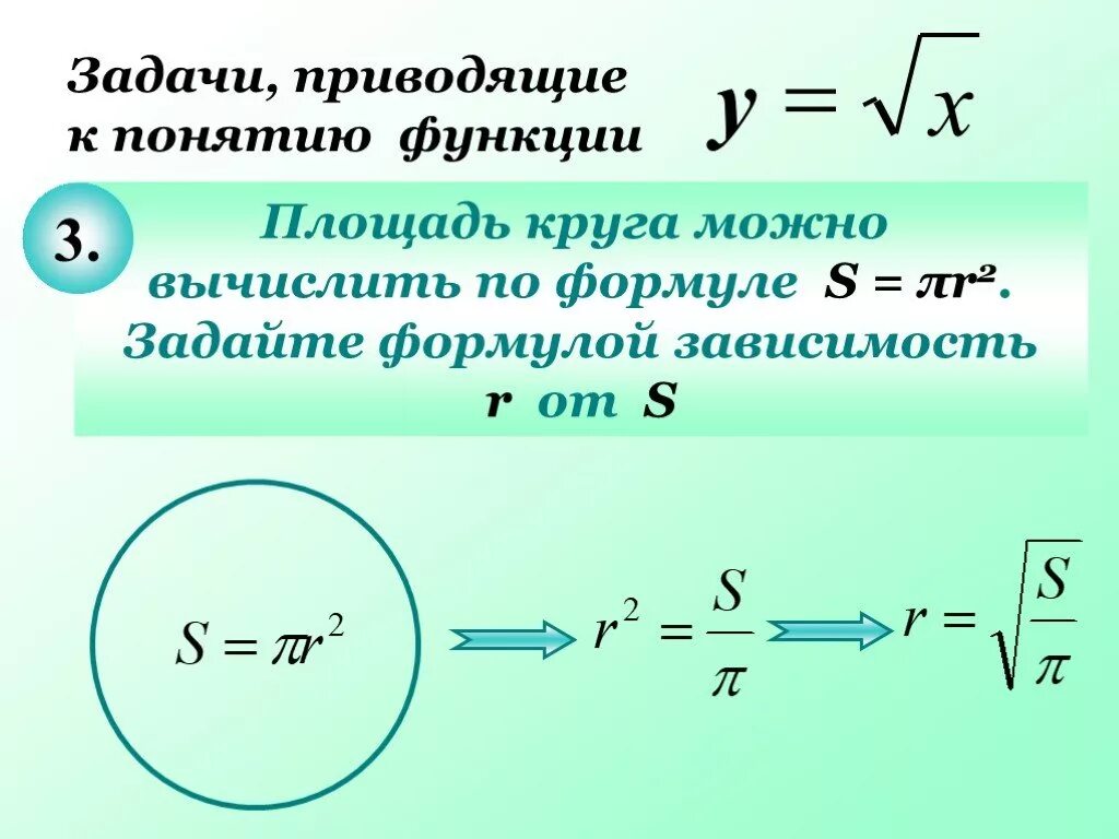 Вычислить 6 по формуле. Формула зависимости. Как задать зависимость формулой. Формула зависимости s(t). Площадь круга задачи.