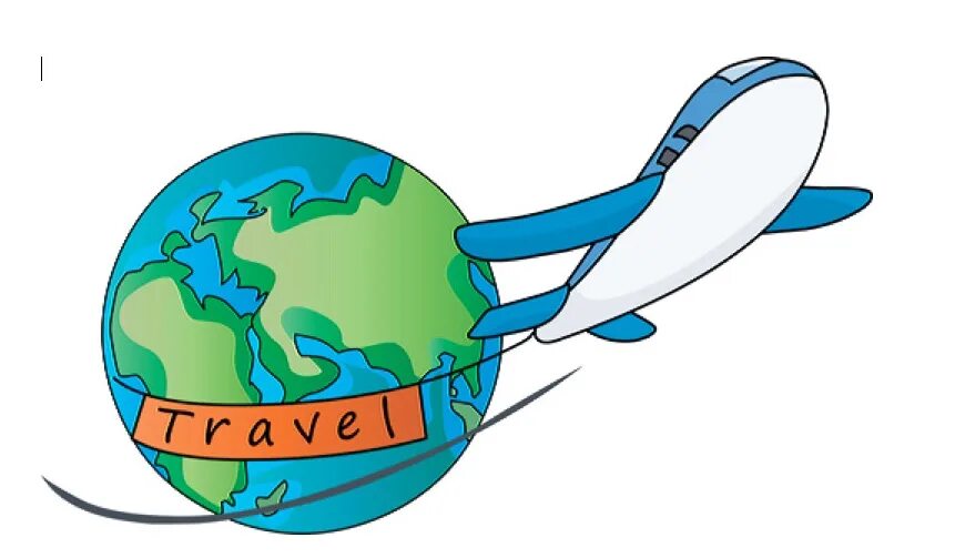 Travel Clipart background. Travelling by plane Clipart.