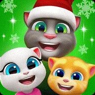 My talking tom friends mod apk. Дед Мороз говорящий том.