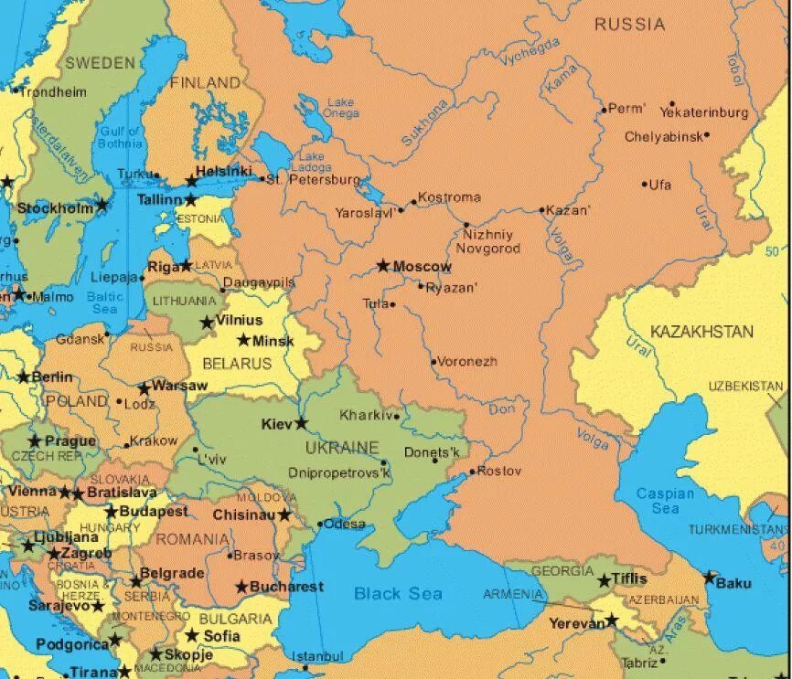 Страны центральной и Восточной Европы на карте. Карта Восточной Европы со странами. Восточная Европа на карте Европы. Карта государств Восточной Европы.