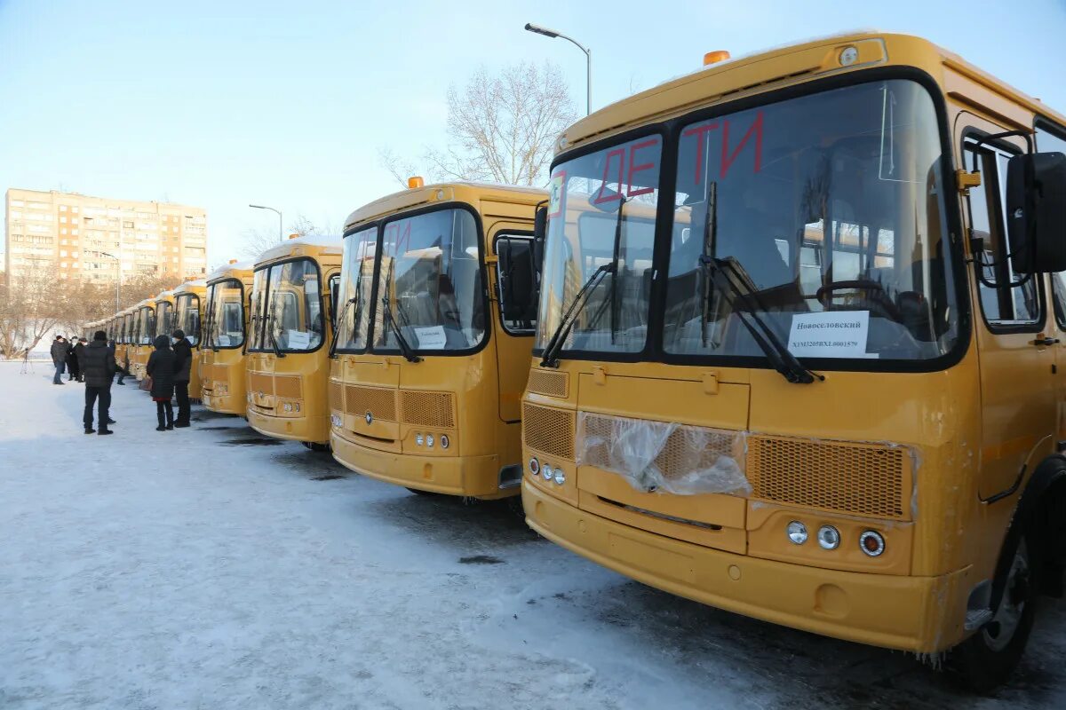 Автобусы дети новый. Автобусный парк Красноярск. Школьный автобус Красноярск. Автобусы Красноярского края. Новый школьный автобус ПАЗ.